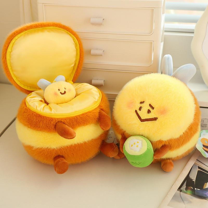 Lovable Thegreenparty Bee Plush Keychain Soft And Squishy Stuffed Animal Ornament For Bags And Keys