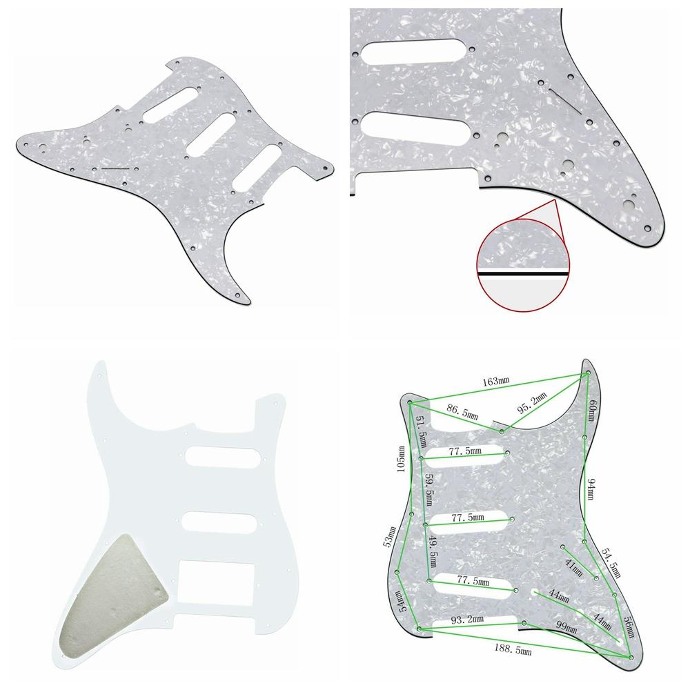 1pcs SSS Electric Guitar Pickguard 3 Ply 11 Holes with Screw  for FD ST Style Guitar Parts Replacement
