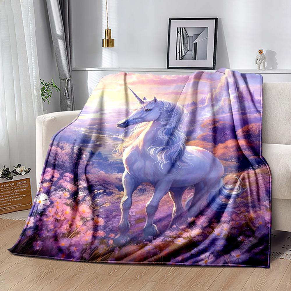 Beautiful Unicorn Blanket Durable Comfort Perfect for Seaside Sofa Picnics for All Occasions Stylish Decor Suitable for Gifting Relatives and Friends