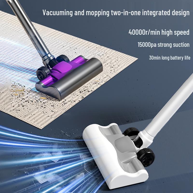 Handheld Wireless Vacuum Cleaner with Strong Suction, Mopping Function, and Wet/Dry Use – All-in-One Upright Design