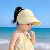 Princess Lace Trim Fisherman Hat Cotton Sun Protection Hat Wide Brim Hat  3-8 Years Old Girls