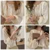French Style Chic Floral Blouse for Women New Spring Summer Design Loose Fit Long Sleeve Casual Shirt