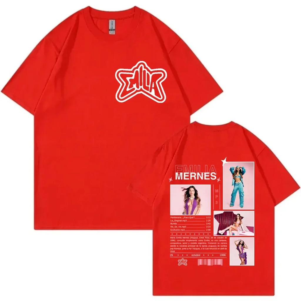 Emilia Mernes Mp3 Tour Graphic T Shirts Unisexs Wounisexs Hip Hop Fashion Aesthetic Tshirts High Quality Cotton Oversized Tshirt