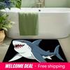 Cartoon Shark Print Non-Slip Doormat Soft Floor Mat