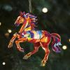 Car Pendant Colorful Horse Design Acrylic Pendant Expressive Silhouette Glossy Finish Fade Resistant Perfect Car Accessory