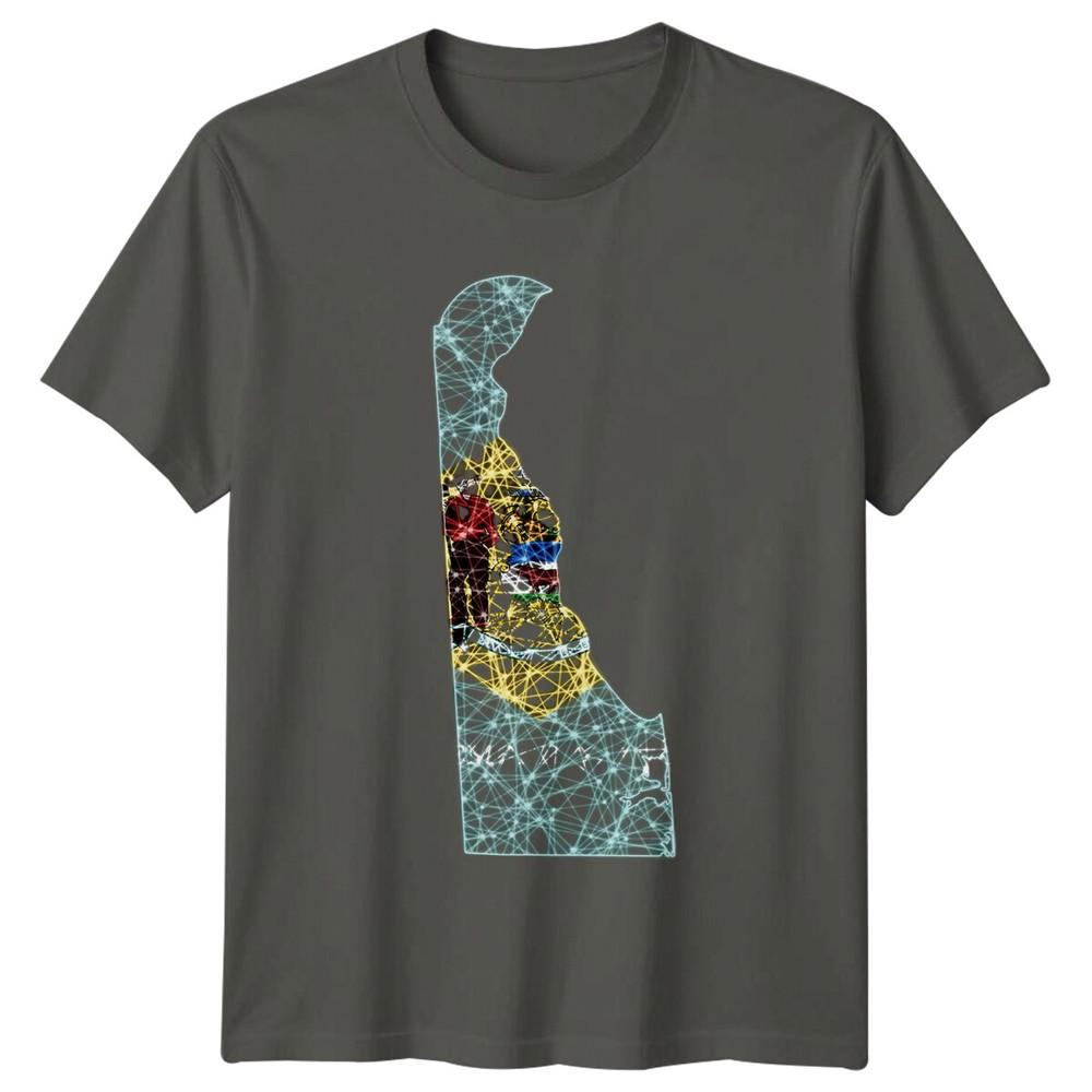 Delaware State Map Flag Unisexs TShirt Unisexs Tee Graphic Unisex Top S