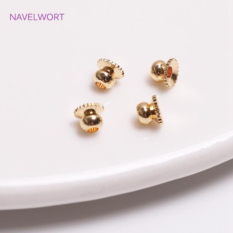 Brass Metal Beads Caps Spacer Beads For Bracelet Necklace Making Accessories 14K Real Gold Plated Separation Beads Wholesale