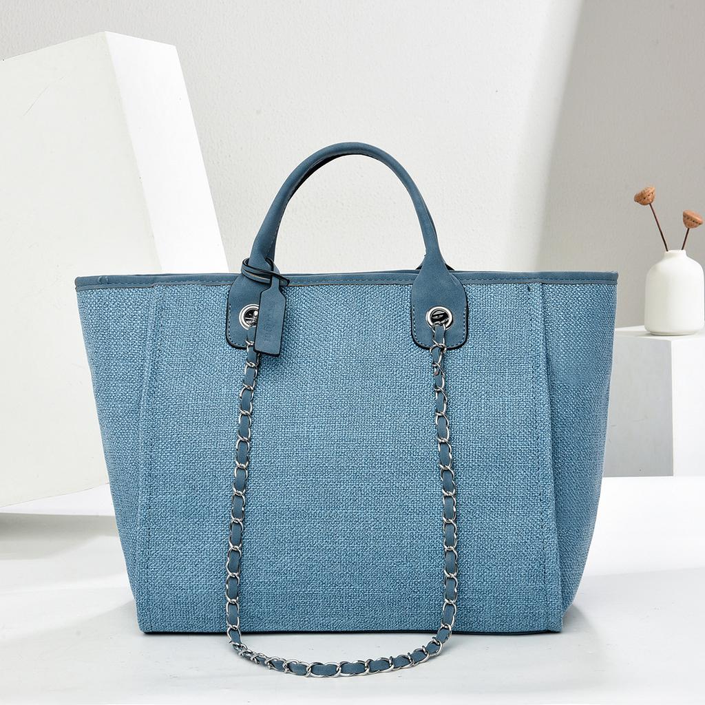 Large capacity handbag 2025 texture temperament solid color women's bag chain bucket bag bag bag