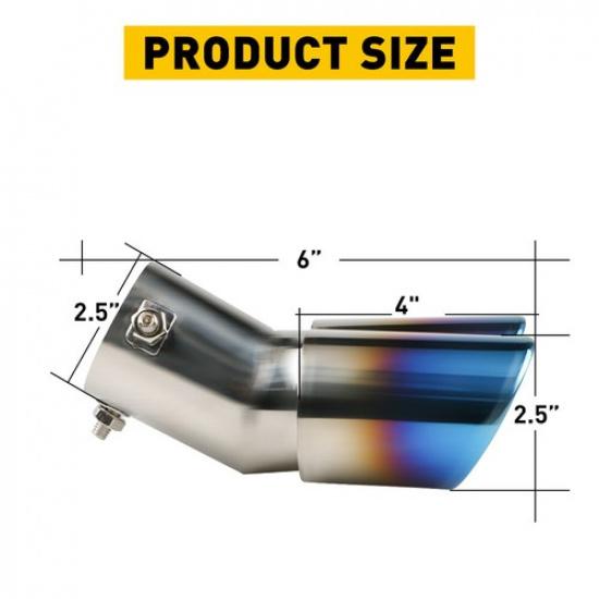 Car Rear Exhaust Pipe Tail Muffler Tip Auto Accessories Replace Kit Blue US EXV