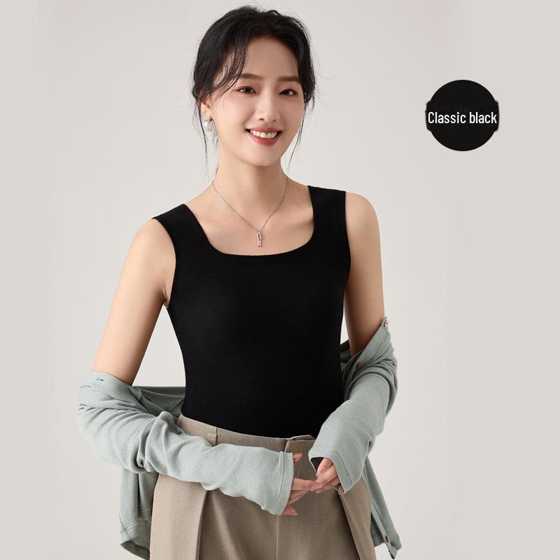 

Женский теплый жилет из кашемира и шелка с бесшовными грелками M