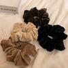 1pc Women's 6.5in Premium Satin Scrunchies Hair Ties, Black, White, Khaki, Brown, Elegant, Versatile, Minimalist, Solid Color