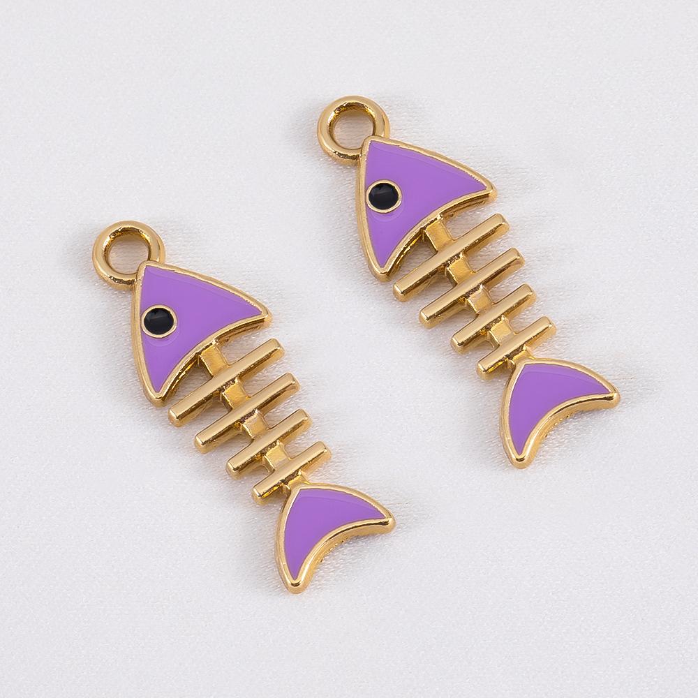 10pcs Cute Green Purple Pink Enamel Ocean Crab Conch Fishtail Heart Charms Alloy Pendants DIY Necklace Bracelet Jewelry Findings