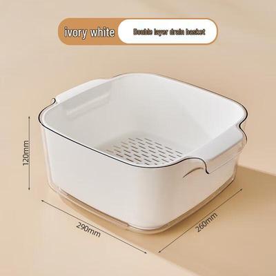 JingJingRS Double-Layer Vegetable & Fruit Drain Basket