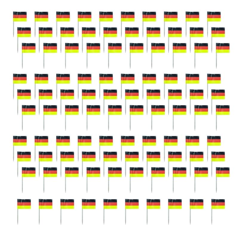 100Pcs Multicolor International Flag Toothpicks Cupcake Picks Cake Top Ornament For Desserts Display Festival Decoration