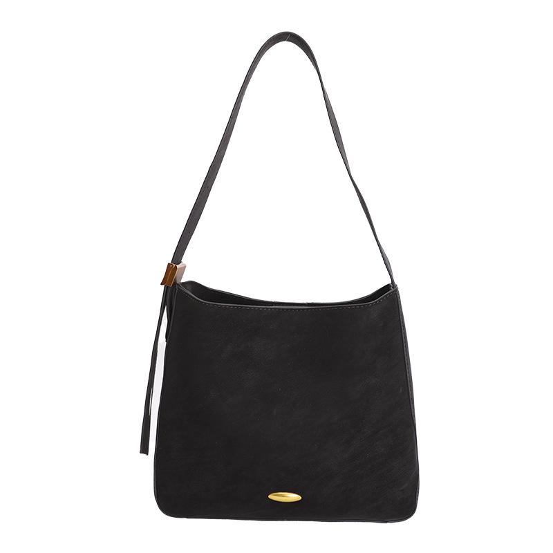 

Fashionable simple shoulder bag vintage personality underarm bag casual large capacity women s bag handbag commuter bag ебеновий