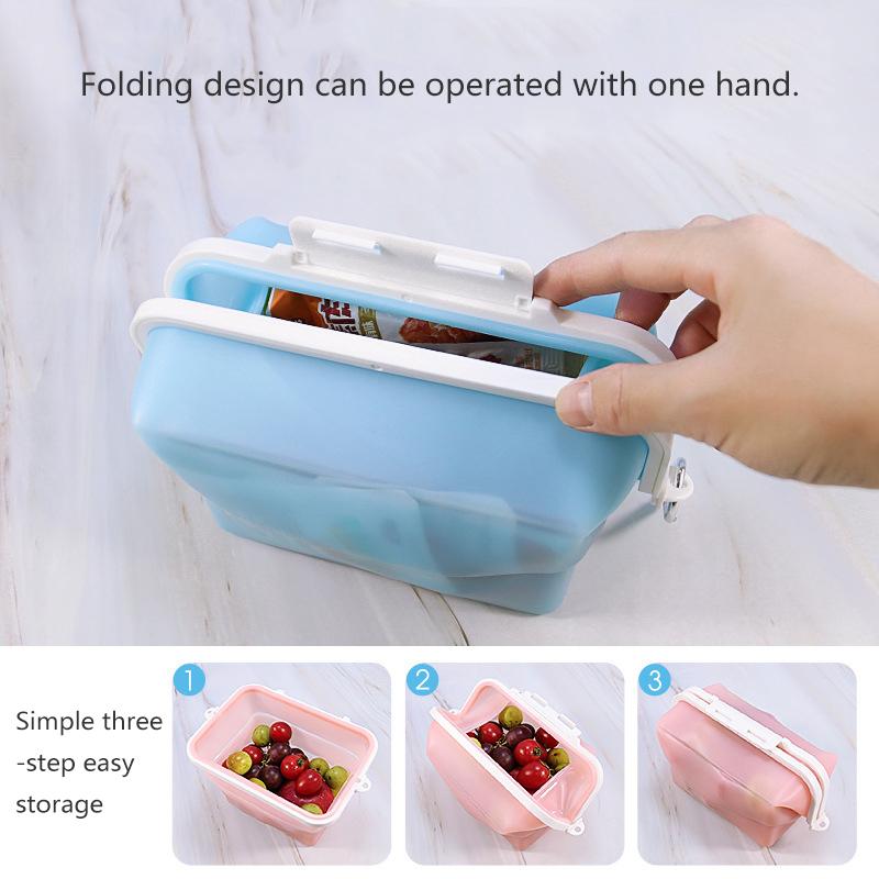 Food Grade Silicone Storage Bag Refrigerator Reusable Preservation Outdoor Travel Fruit Microwave Heating Available Sealed Bags