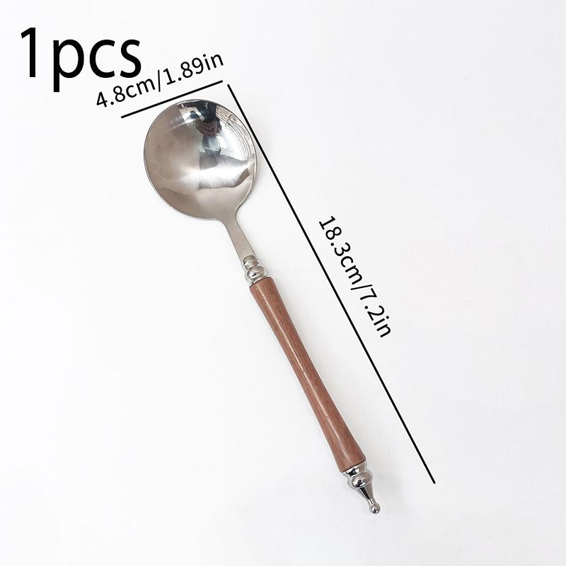 

1Pcs Stainless Steel Round Spoon Dessert Spoons Gifts Retro Saint Castle Soup Spoon Long Handle Tableware Kitchen Gadgets