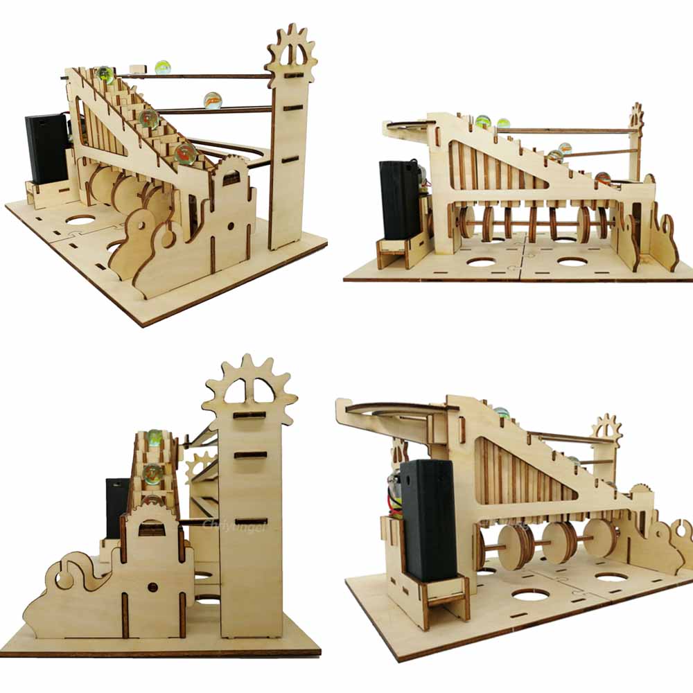 3D Wooden Puzzle Marble Run IY Model Kit Jigsaw Ducational Toys Steam Science Experiments Runs Gift for Kids Adults Teens
