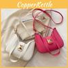 Solid Simple Color Gold Buckle Decoration Women Casual Shoulder Bag Daily For