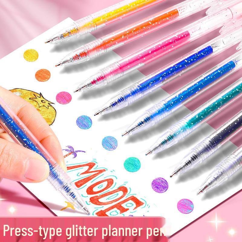 Luminous Glitter Gel Pen - Color-Changing Crystal Sand Effect for Journaling & Drawing.