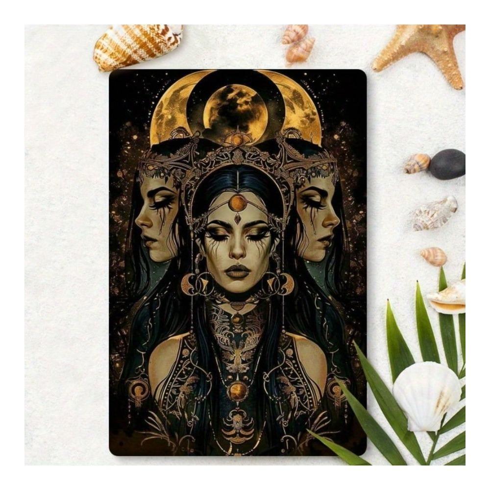 Vintage Gothic Hecate Metal Wall Art Poster, Iron Painting Decor for Living Room, 20x30 cm