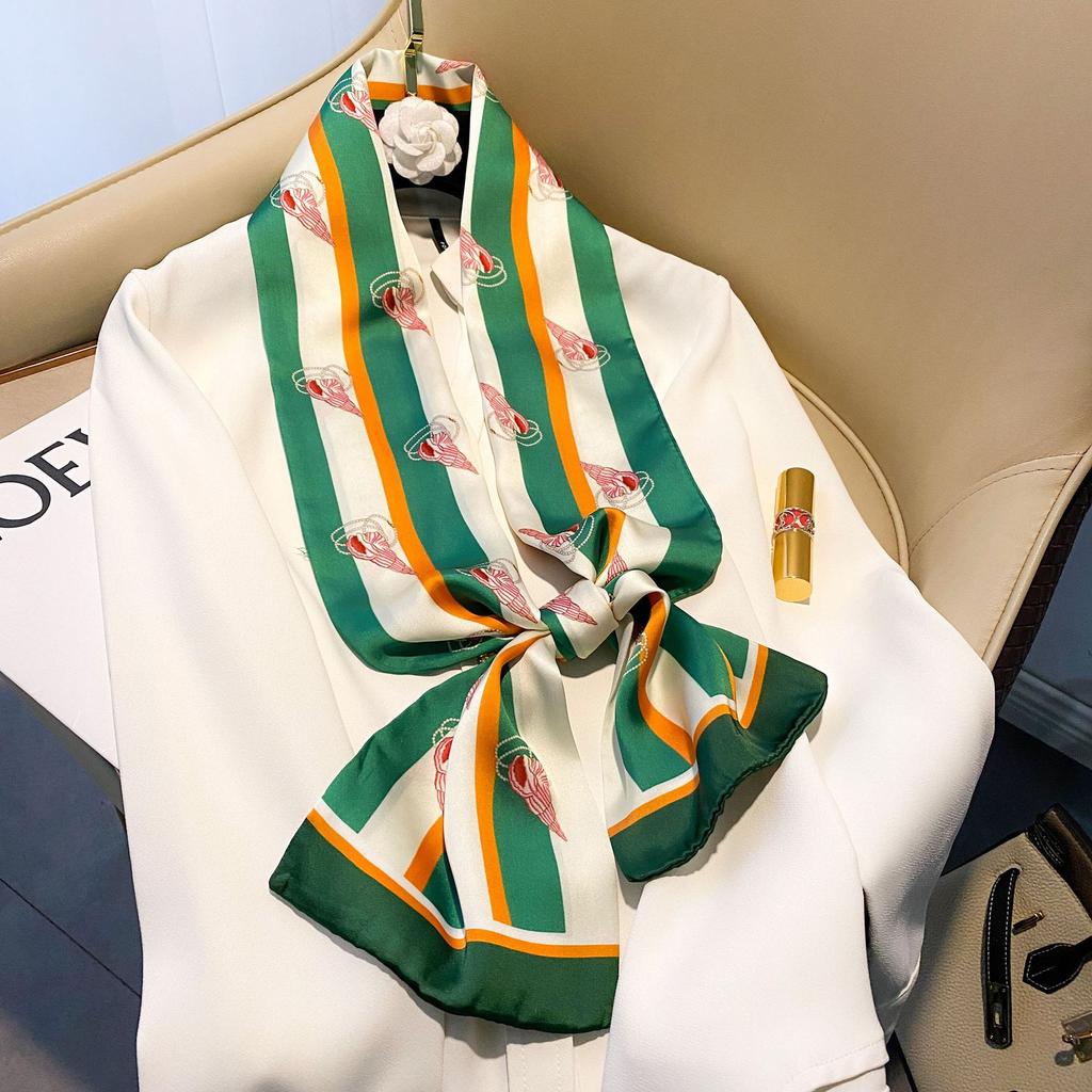 Eșarfe de mătase de înaltă calitate, de lux, bentiță, eșarfe pentru gât, pentru femei, eșarfă de mătase cu lanț, șal decorativ pentru femei