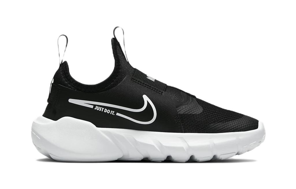 Nike Flex Runner 2 Synthetic Leather Slip Resistant Cushioning Abrasion Resistant Low Top Kids' Running Shoes Black DJ6040-002