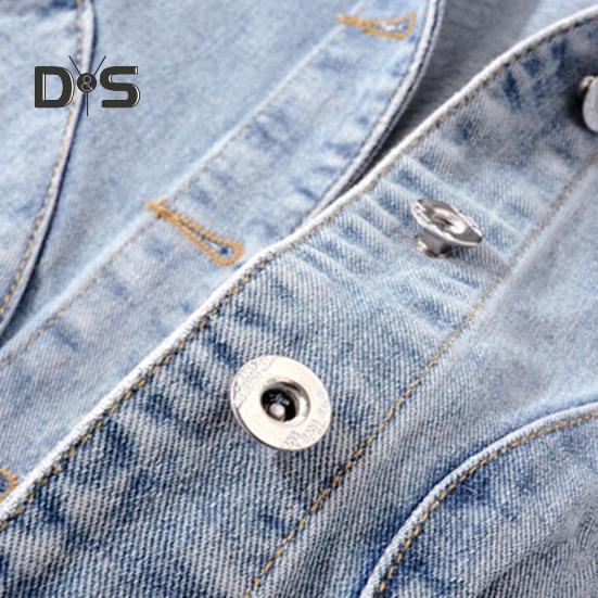 Fall Spring Lady Denim Coat Single-breasted Sleeveless Hooded Pockets Loose Jacket Drawstring Short Type Daily Wear Waistcoat