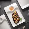 Nordic Ceramic Dumpling & Shrimp Plate with Sauce Dish