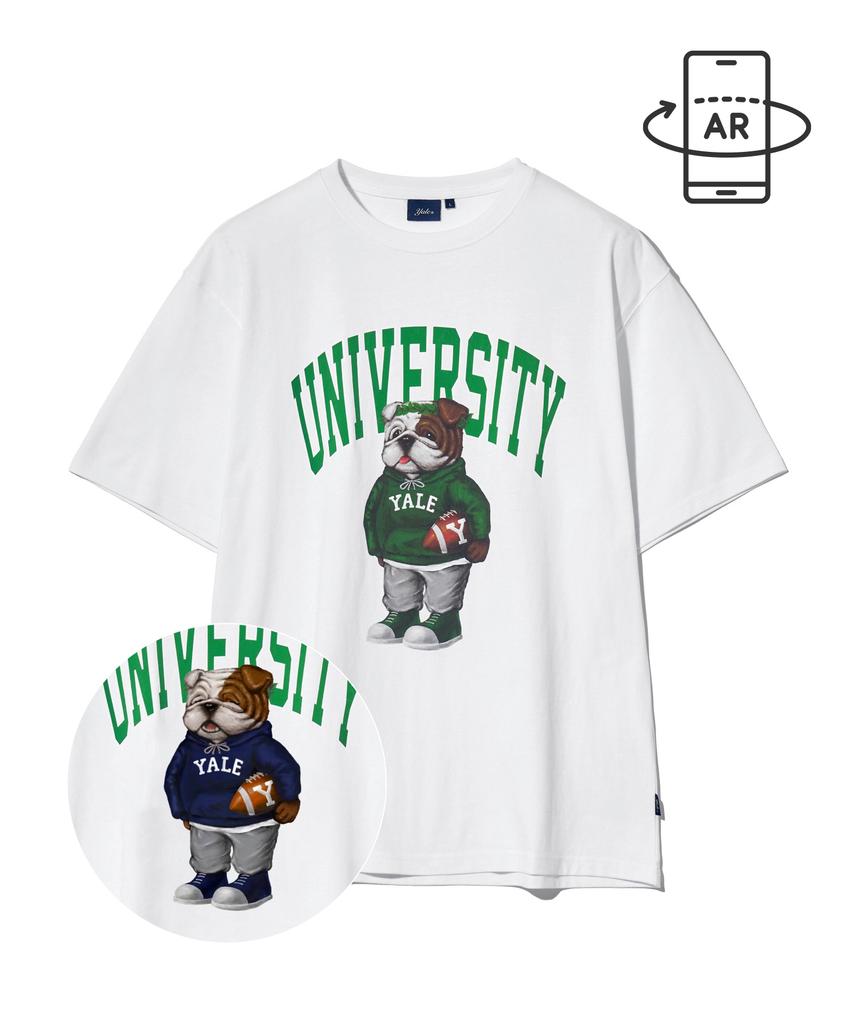 YALE University Dan Short Sleeve T-Shirt White/Green