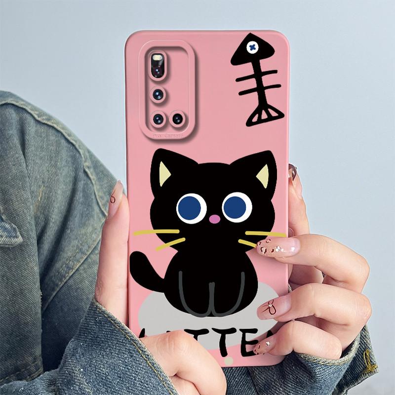 Soft Casing For Vivo V19 1933 Case Cute Astronaut Cartoon Pattern Liquid Silicone Shockproof Ultra-thin Protective Phone Case