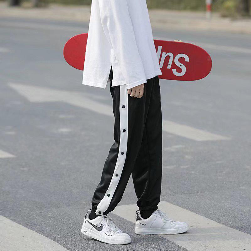 Herre Basketball Dobbelkneppet Knapp Sportsbukser, Vår/Sommer High Street Treningsbukser