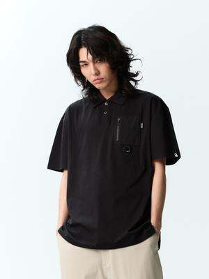 Jeimiweseuteu Tactical Pocket Point Collared T-Shirt (Black)
