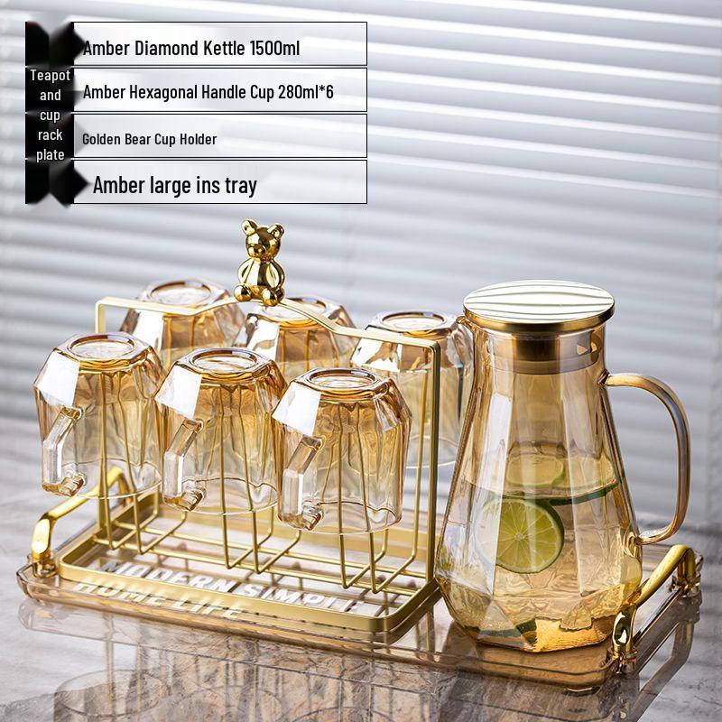 Hitzebeständiges Glasbecher-Set mit Henkel für Tee und Saft - Großes Fassungsvermögen, Hochwertiges Gefühl, Leichter Luxus Design