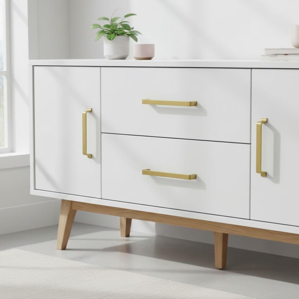 Handle railing for furniture kitchen drawers gold loft retro modern 128