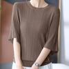 Women Sweaters Pullovers 2025 Summer Short Sleeve O-Neck Knitted Sweater Women Tops Pullover JJ171