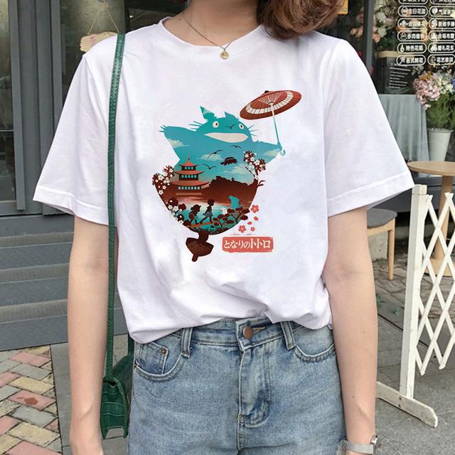 Totoro Spirit Away Tričko Studio Ghibli Femme Japonské Cartoon Anime Dámské Tričko Tričko Miyazaki Hayao Oblečení Žena Kawaii