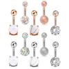 5Pcs/Set Navel Ring Short Anti-allergy Comfortable Zircon Belly Navel Piercing for Party