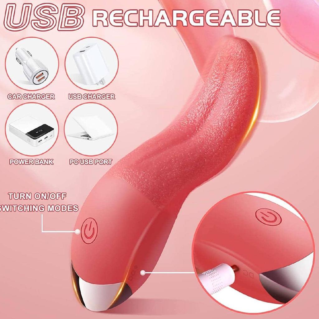 Vibrator realist pentru limbă Stimulator vaginal punct G Masturbator feminin Masaj pentru mamelon Cuplu Jucării sexuale erotice 10 moduri de vibrație