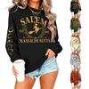 Women's Casual Halloween Print Long Sleeve Neck Sweatshirt