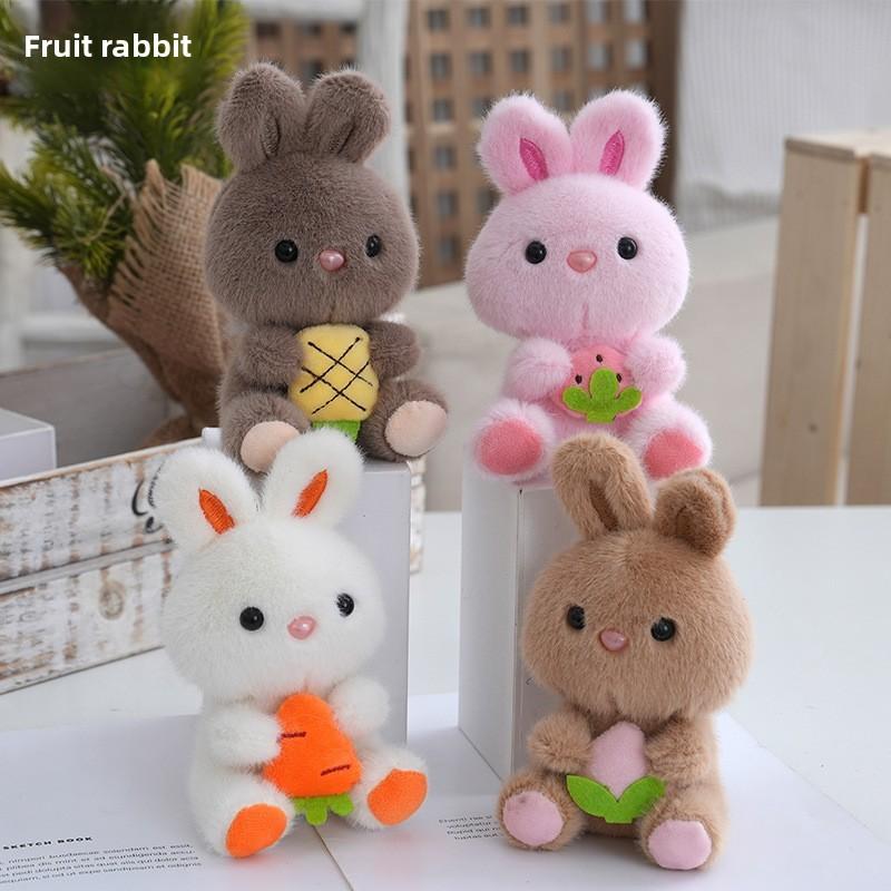 Rabbit Adorable Stuffed Animal Plushie Keychain Fluffy Bunny Doll For Gift Ideas