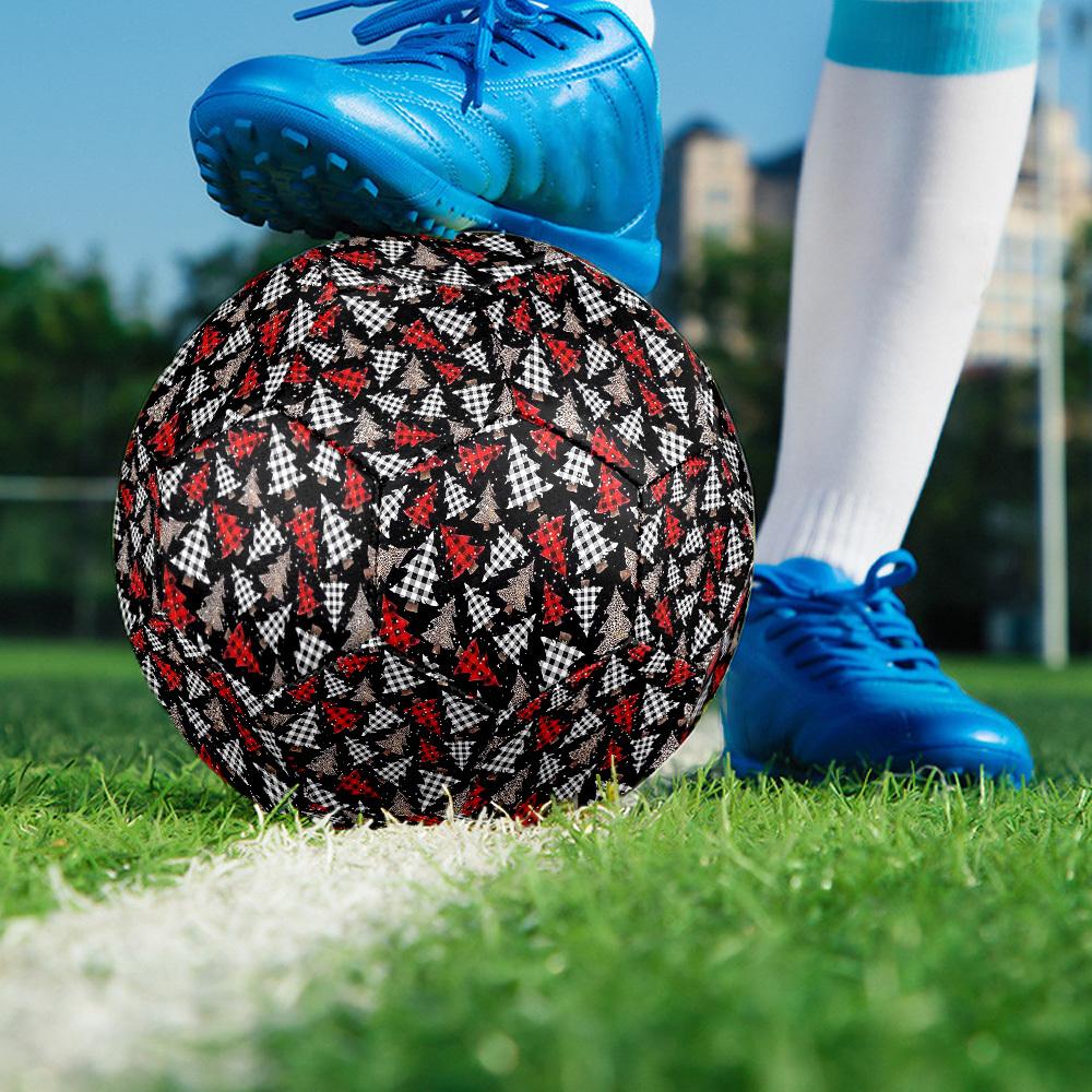 1pc Christmas Tree Plaid Size 5 Soccer Ball Professional Match Training Football Indoor &Outdoor Sports Ball Lightweight Durable M6569