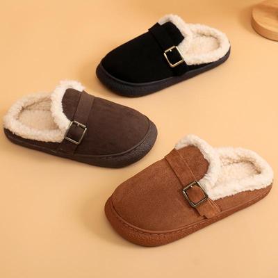 2024 Women's Retro Winter Velvet-Lined Non-Slip Casual Slippers