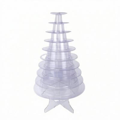 Macaron-Ständer stapelbar 10-stöckig transparent für Bäckereien