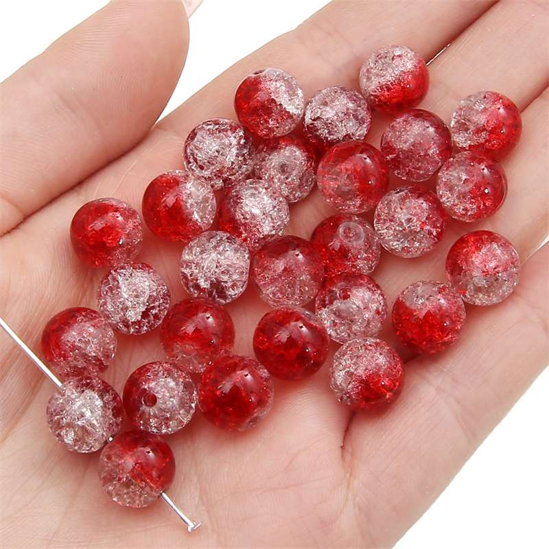 8-14mm Whtie and Random Mixed Crackle Acrylic Beads Spacer Ball Beads for DIY Bracelet Fashion