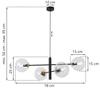 Vicenza Black And Gold Hanging Lamp 4-Flat Clear Lamp E14