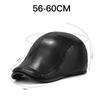 Winter Middle-Aged and Old Men's PU Forward Cap Velvet Ear Protection Cap Outdoor Warm Dad Cap