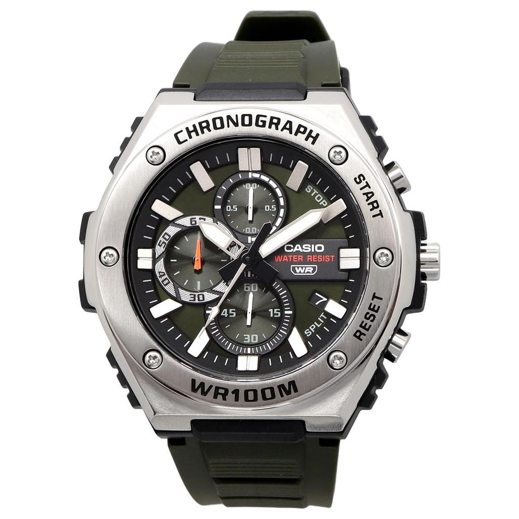 Casio Standard Men's Watch, 1/10-Second Chronograph, Quartz Movement, Military Green, MWA-300H-3AV, Overseas Model [Parallel Import]