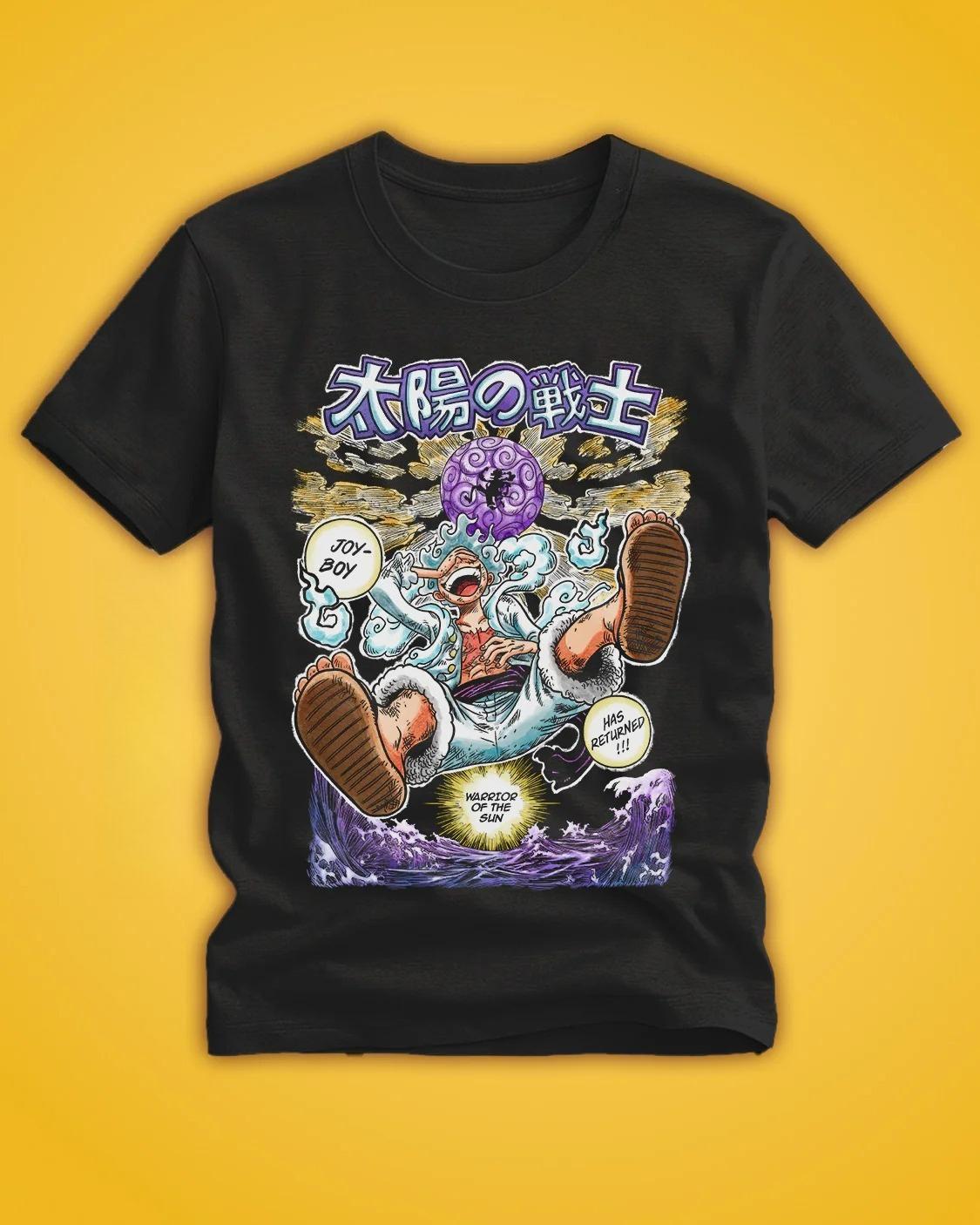 

2026 Summer One Piece Anime Luffy Nika Printed Loose Shortsleeved Pure Cotton Childrens Tshirt Tide Unisex Casual Loose Y2k S
