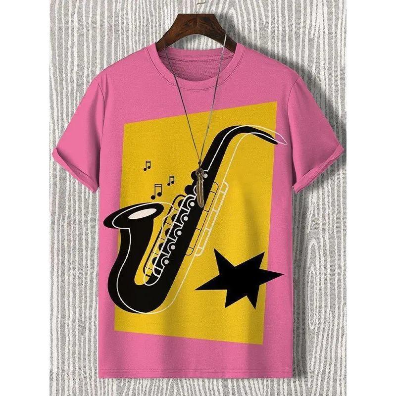 Fashion Oversized Men T-shirt Music 3d T Shirt Black White Streetwear Casual Short Sleeve Summer Men's Clothing Party Tees Tops